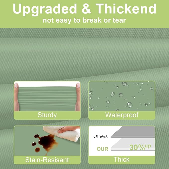 QIKSION Sage Green Plastic Table Cloth Disposable 3 Pack, 54 x 108 Inch Tablecloths for Baby Shower Birthday Bridal Wedding Party Decorations, Rectangle Table Cover