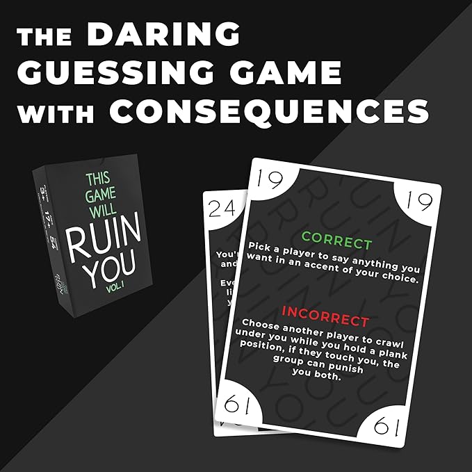 This Game Will Ruin You Vol 1 - Card Games for Adults & Bachelorette Parties - Party Games for College Students & Fun Adult Game Night Ideas - Board Games for Groups & Couples or 21st Birthday Gift