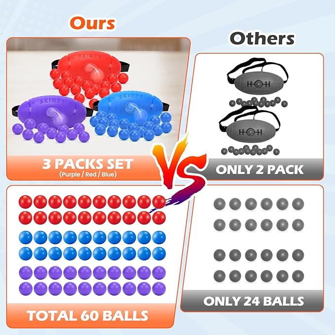 3 Pack Valentine's Shaking Swing Balls Set for Kids Adults, Outdoors Indoors Birthday Games Toy with 60 Balls, Carnival Bachelorette Party Games for Boys and Girls, Lawn Minute to Win It for Kid