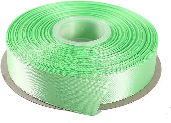 ITIsparkle 1" Inch Double Faced Satin Ribbon 50 Yards-Roll Set for Gift Wrapping Scrap Books Party Favor Hair Braids Baby Shower Decoration Floral Arrangement Craft Supplies, Mint Ribbon