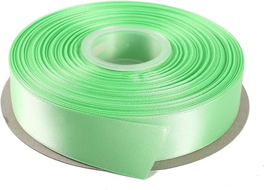 ITIsparkle 1" Inch Double Faced Satin Ribbon 50 Yards-Roll Set for Gift Wrapping Scrap Books Party Favor Hair Braids Baby Shower Decoration Floral Arrangement Craft Supplies, Mint Ribbon