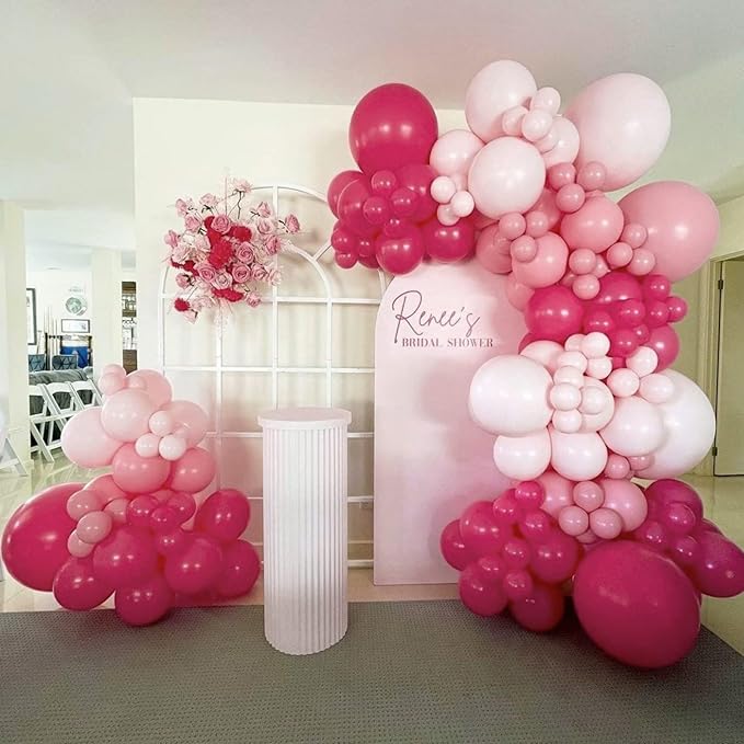 CANREVEL Hot Pink Balloons - 50pcs 12 Inch Latex Balloons for Balloon Garland as Birthday Party Baby Bridal Shower Wedding Princess Theme Decoration