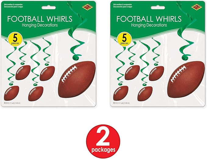 Beistle Football whirls hanging decorators