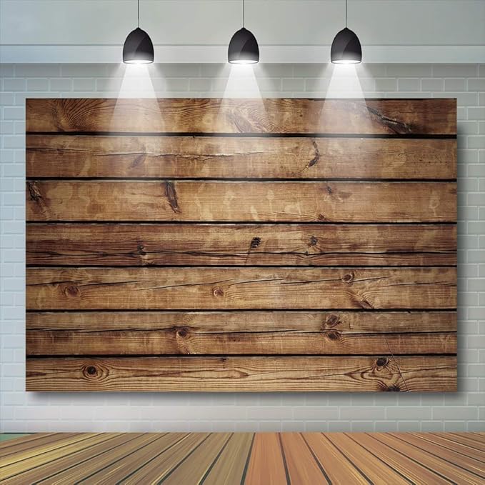 Mocsicka Brown Wood Backdrop Rustic Wood Wall Photography Background for Party Vintage Wooden Floor Baby Shower Birthday Cake Smash Kid Adult Portrait Photoshoot Prop (8'x6')