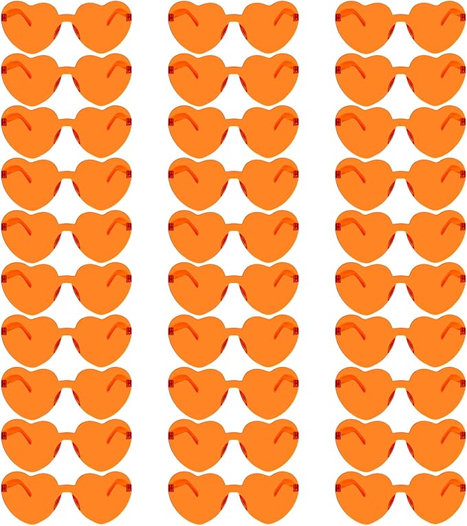 30 Pcs Heart Shape Sunglasses Frameless Transparent Glasses Get-Together Favors for Women