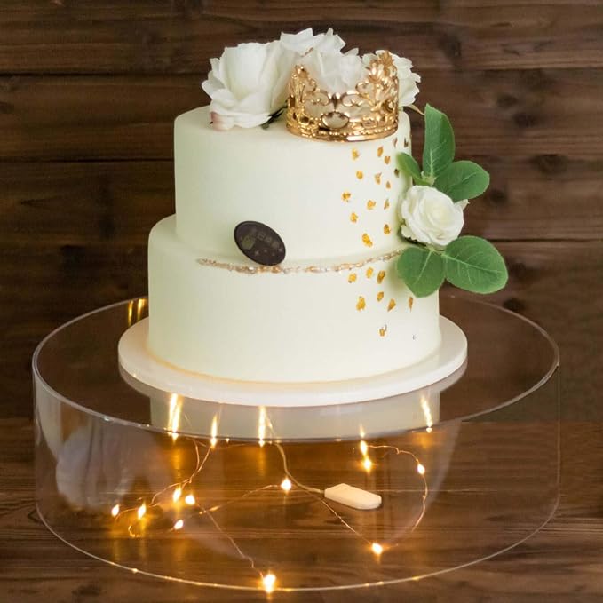 Efavormart 18" Round Clear Acrylic Cake Stand, Transparent Fillable Display Box, Pedestal Riser with Hollow Bottom for Weddings, Parties, Banquets, and Creative Dessert Displays