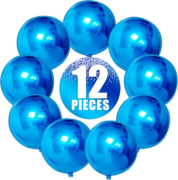 KatchOn, Royal Blue Balloons - 22 Inch, Pack of 12 | Large Metallic Blue Balloons for Royal Blue Graduation Decorations, Retirement Party Decorations | Fathers Day Decorations, Birthday Decor
