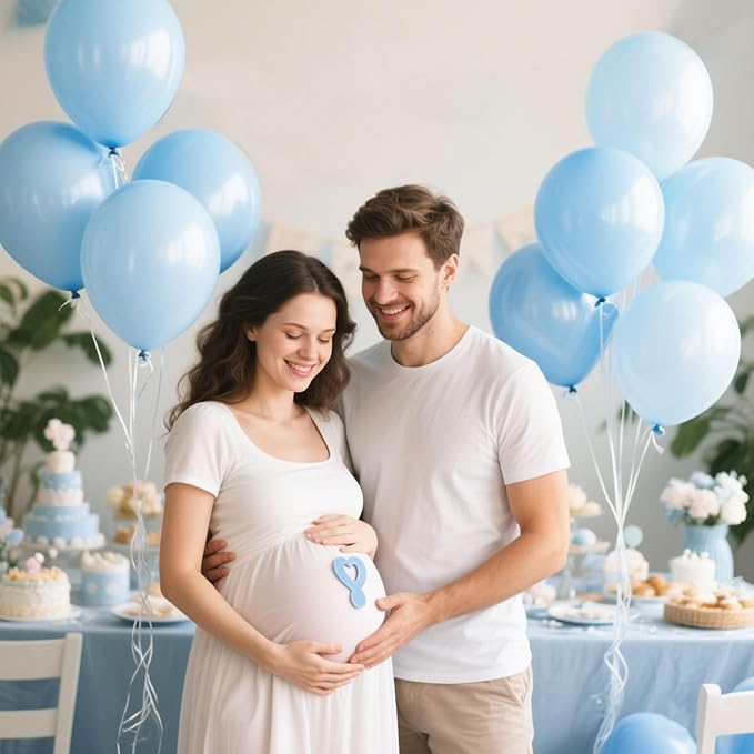 Pastel Blue Latex Party Balloons 160 Pack 5 inch Round Light Blue Balloons for Wedding Baby Shower Gender Reveal Birthday Party Decoration