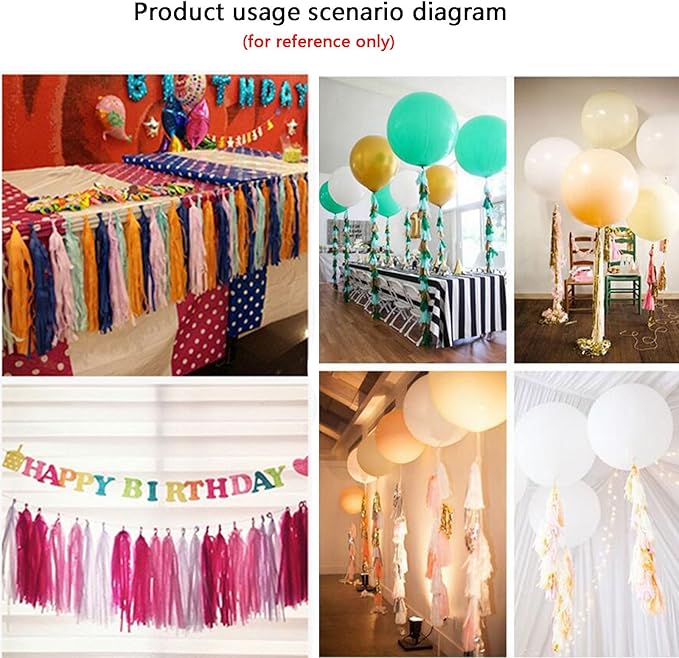 We MomentPurple and Gold Tissue Paper Tassels Party Tassel Garland Banner for Purple Gold Party Decorations, DIY Kits,15 PCS