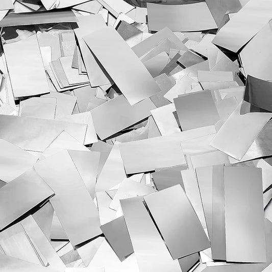 Sumind 200 Grams Foil Silver Confetti Large Glitter Metallic Throwable Scatter Table Party Confetti for Wedding Graduation Birthday Baby Shower Christmas Celebrations New Years Party Decorations