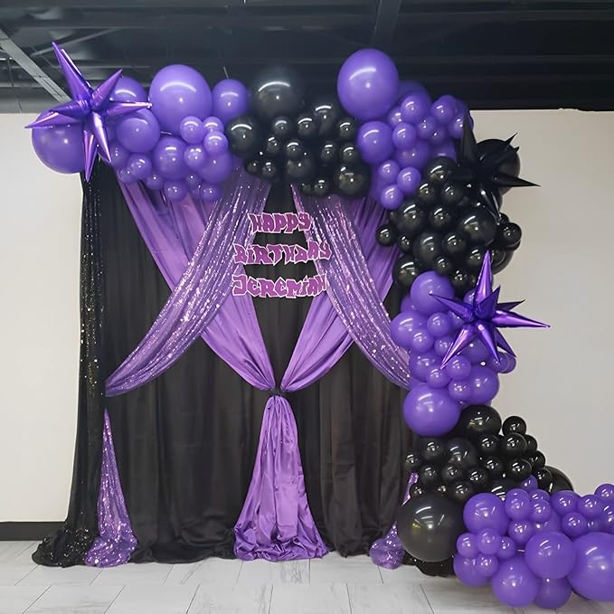 Voircoloria 105pcs Purple Balloons 12inch Party Latex Balloons for Birthday Baby Shower Halloween Wedding Valentine's Day Party Bachelorette Decorations
