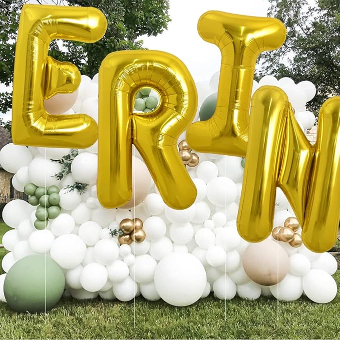 TONIFUL 40 Inch Large Gold Letter I Balloons - Helium Filled, Foil Mylar Big Balloons for 2026 New Year Eve Graduation Wedding Baby Shower Birthday Party & Anniversary Decorations