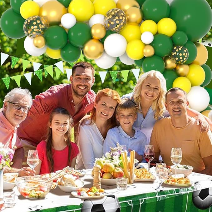 Dark Green, White, Metallic Gold, Yellow Balloons Set - 122PCS Tractor Party Supplies Latex Balloons for Tractor Birthday Baby Shower Farm yard Tractor Wedding Party Supplies