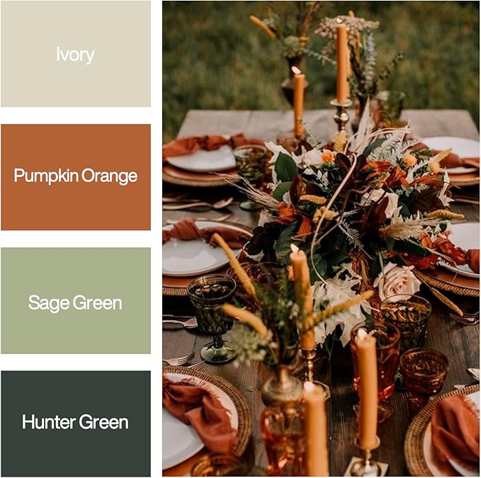 PartyWoo Green and Orange Crepe Paper Streamers 6pcs 492ft Pack of Sage Dark Green Burnt Orange Sand White Crepe Paper Streamers for Birthday Baby Shower Woodland Dinosaur Jungle Party Decorations