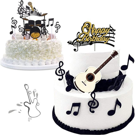 16Pcs Music Cake Topper Musical Instruments Decorations for Birthday CupCake Topper Party Supplies，Guitar Rock Star Cupcake Topper Decor for Baby Shower Rap Cake Topper Party Favors…