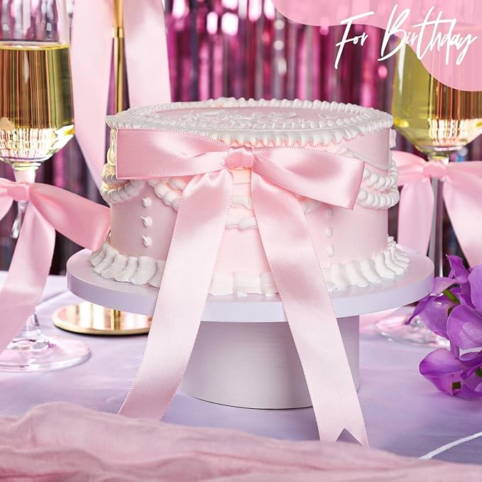 YGDZ Pink Bows 30PCS, Satin Ribbon Bow 5x7'', Large Twist Tie Bows for Gift Wrapping, Balloons, for Party, Cake, Craft, Baby Shower, Valentines Day Decoration