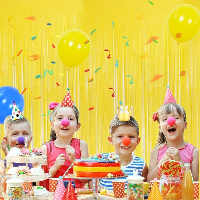 BEISHIDA 2Pcs Yellow Door Streamer, Yellow Backdrop, Foil Fringe Curtains Metallic Tinsel, for Halloween Backdrop Birthday Wedding Baby Shower Party Decoration (3.28 ft x 6.56 ft)