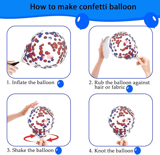 Red White and Blue Balloons,60Pcs Red and Blue Balloons,12in 4th of July Balloon for 4th of July Independence Day USA Party Birthday Party Decorations
