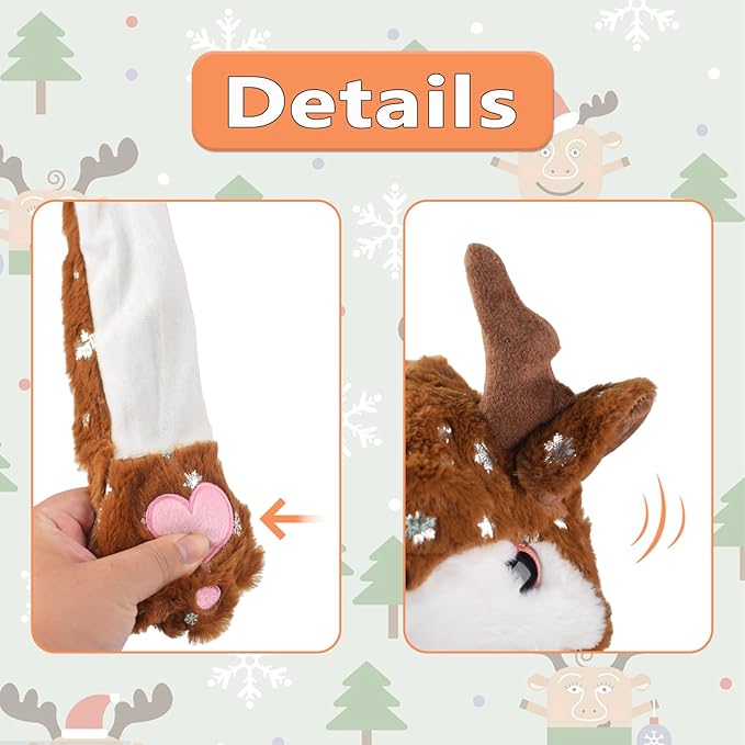 Animal Hat with Funny Plush Moving Ears,Crazy Hats for Kids Holiday Cosplay Easter Dress Up Cute Hat Kids Gift
