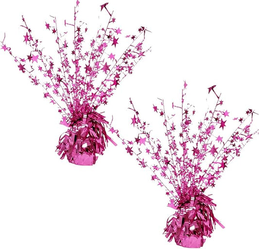 ALISSAR 2-Pack Glitter Pink Star Centerpieces-Table Decorations for Home Decor Birthday Wedding Anniversary Decor (Pink)