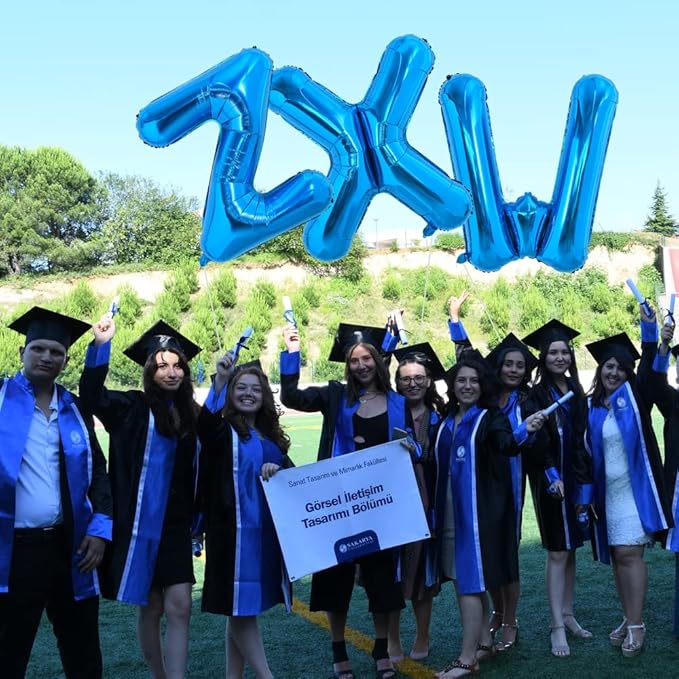 TONIFUL 40 Inch Large Blue Letter X Balloons Giant Alphabet Letter Balloons,Foil Mylar Big Balloons for 2026 Graduation Birthday Party Anniversary New Year Graduation Supplies Decorations