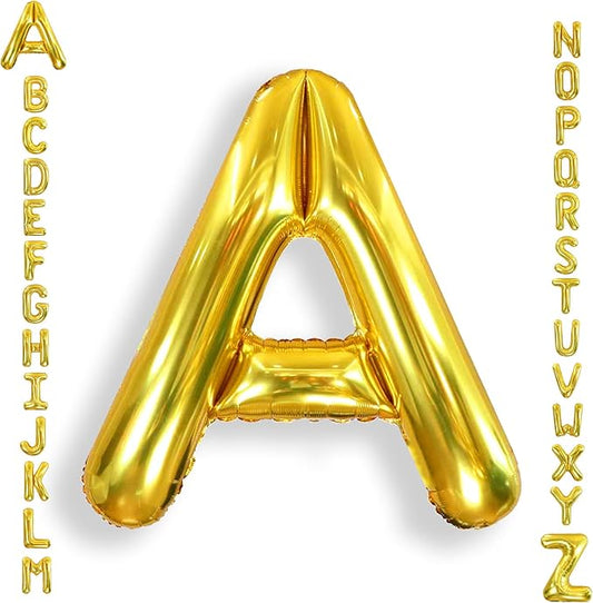 AULE 40 Inch Big Letter Balloon Gold A Large Foil Helium Alphabet Balloons A-Z for Birthday Anniversary Graduation New Year Party Decoration Supplies