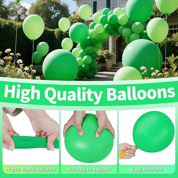 Green Balloon Arch Kit 111Pcs 18 12 5 Inch Latex Party Balloons Garland for Birthday Baby Shower Wedding Engagement Anniversary Christmas Party Decorations