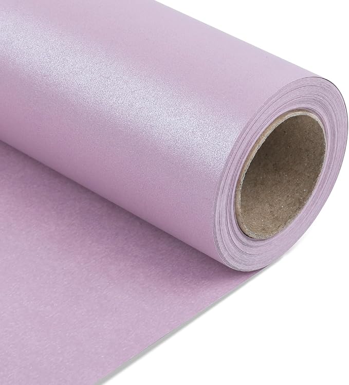 NESCCI Lavender Color Matte Wrapping Paper,Solid Color Pearly-Lustre Paper,Gift Wrapping Paper,Perfect for Wedding,Valentine's Day,Birthday, Christmas,Baby Shower,DIY Bouquet (17 Inches X 32.8 Feet)