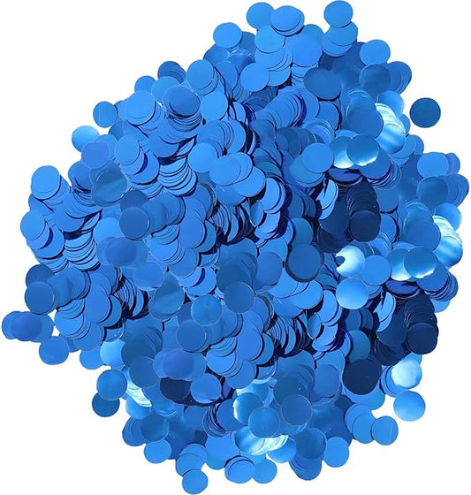 Blue Metallic Foil Confetti 8000 Pcs Shiny Round Table Confetti for Fill Balloon Wedding Graduation Party Decorations,60g of pack