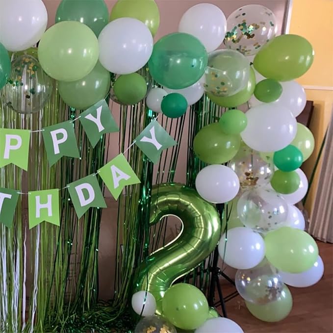 40'' Green Number 7 Balloons, Giant Self Inflating Foil Number Balloons Set 0-9, Large Digital 7 Helium Balloon for Girls Boys 7th Jungle Birthday Party Decorations Anniversary Photo Shoot Supplies