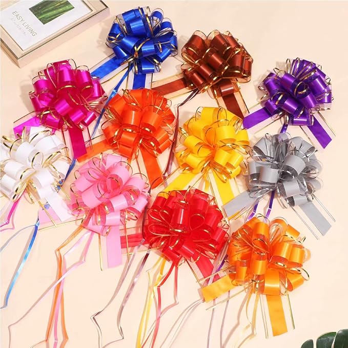 6PCS Large Gray Bows,Phnom Penh Gift Wrap Pull Bows,for Gift Basket,Gift Bag Box Packaging Decoration, Christmas,Valentine's Day,Birthday,Anniversary,Wedding,Flower Shop Packaging (Grey)