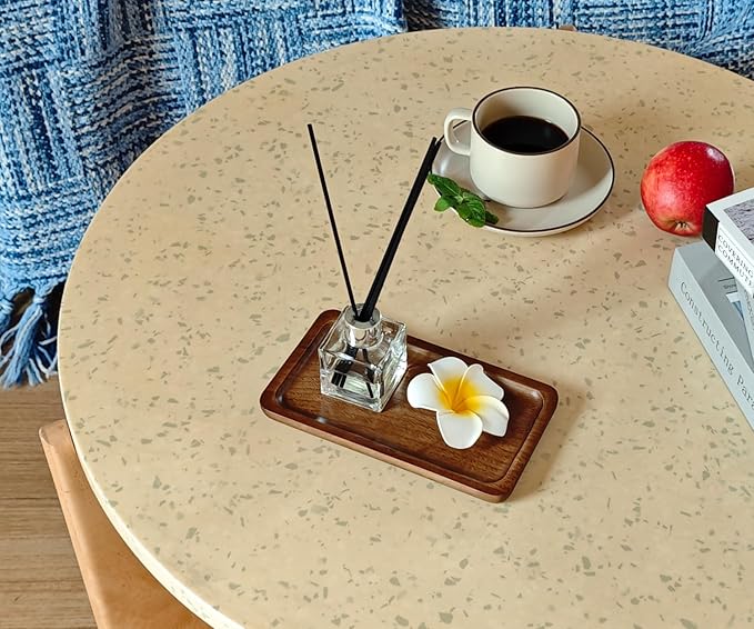 Small Wooden Tray (7.5 x 4.1 inch) 3 Pack, Rectangular Mini Serving Tray for Coffee Tables, Dessert, Snack, Fruit, Acacia Wood Platter for Vegetable, Decor Restaurant