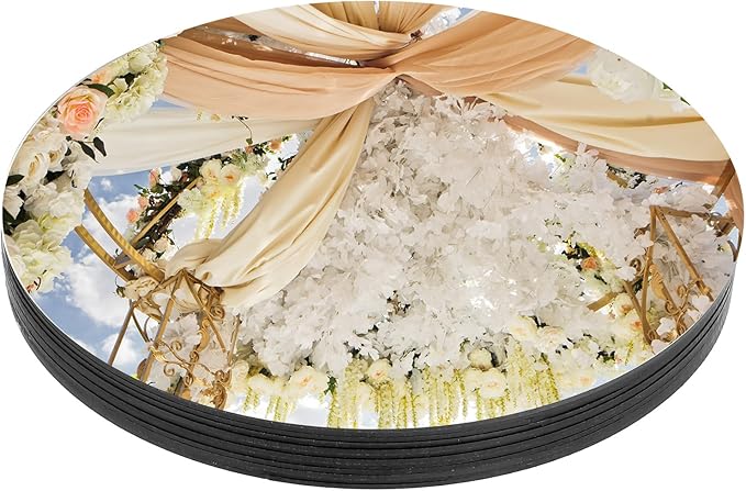 12PCS Round Mirrors for Centerpieces, 8" Acrylic Mirror Trays 2mm Thickness Mirror Centerpiece Table Decorations Candle Plate Centerpiece for Wedding Party Wall Decorations Crafts