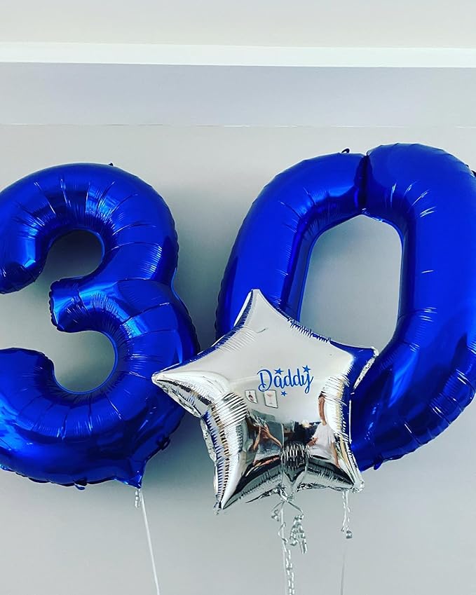 40 Inch Navy Blue 30 Number Balloons Giant Jumbo Huge 30 Foil Mylar Helium Number Digital Balloons Dark Blue Birthday Mylar Digital Balloons Dirty 30th Birthday Party 30th Anniversary Events Party