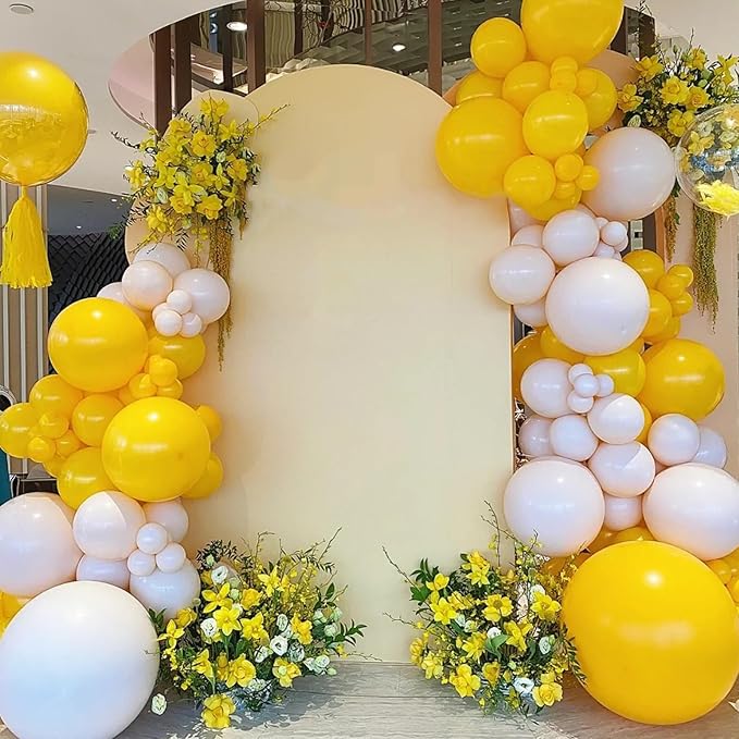 Voircoloria 105pcs Lemon Yellow Balloons 12inch Party Latex Balloons for Boys Girls Birthday Baby Shower Gender Reveal Wedding Sunflower Party Decorations