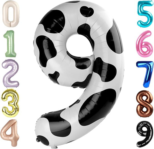 40 Inch White Black Numbers 9 Balloon, Balloons Decorations for 9 19 90 Birthday Party, Engagement, Wedding, Graduations, Photo Shoot Supplies