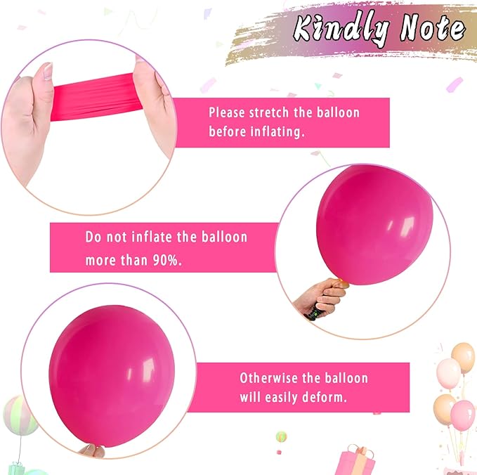 Paready Pink and Orange Latex Balloons, 60 Pcs 12 Inch Hot Pink and Yellow Autumn Balloons for Birthday Baby Shower Thanksgiving Party Engagement Anniversary Wedding Bridal Shower Festival Decoration