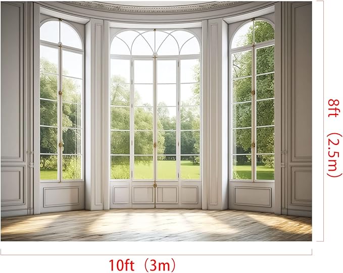 Kate 10x8ft Spring Panel Windows Scenery Backdrop for Photography Indoor White Panel Windows Background Photo Studio Props