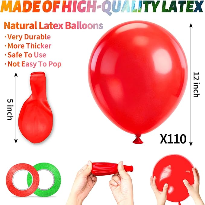 KUULBELA Rainbow Balloons 110 Pack 12 Inch Assorted Color Ballons Helium Latex Balloons for Birthday Wedding Party Balloons for Kid's-Multi.