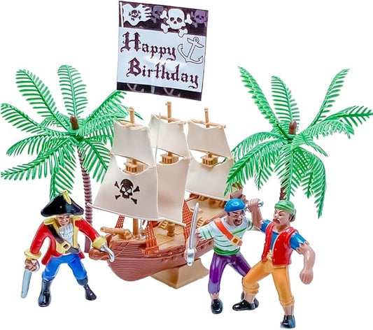 Cakesupplyshop Pirate Ship Pirate Revenge Happy Birthday Sign Mini Cake Decoration Cake Topper