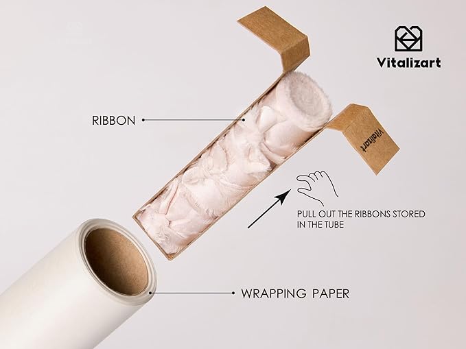 Vitalizart White Wrapping Paper Set 30" Pearly-Lustre With Silk Like Satin Ribbon & Gift Tags Recyclable Christmas Gift Wrapping Birthday Baby Shower Wedding Handmade Crafts 197"(16.4 Ft)