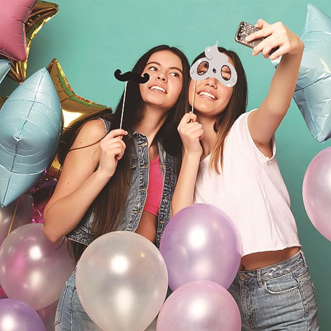 21-Piece Halloween Photo Booth Props for Party Supplies – Perfect Halloween Selfie Accessories for Photoshoots, Spooky Costume Picture Props for Trick or Treat Decorations and Favors