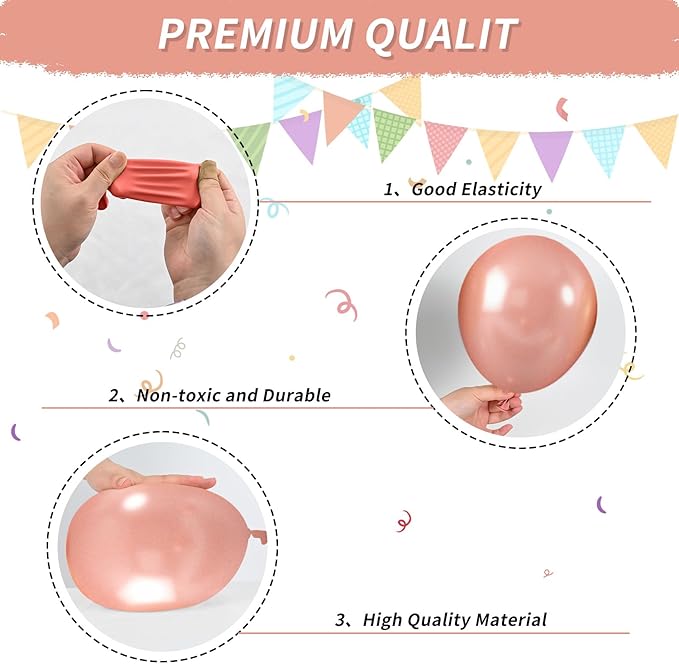 Burgundy Balloons, Rose Champagne Gold Balloons Burgundy Rose Pearl Balloon Wine Red Metallic Gold Balloon for Wedding Bridal Shower Birthday Party Celebration Baby Shower Anniversary Decorations