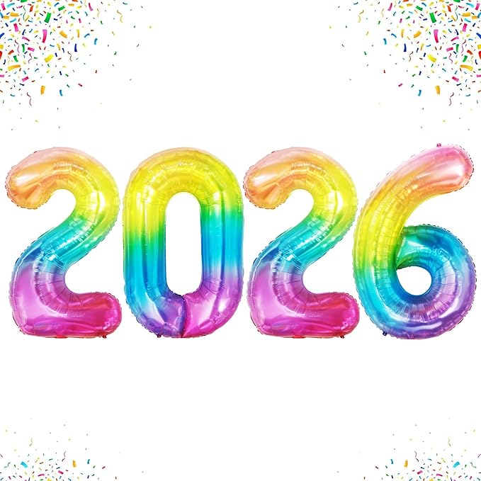 Rainbow 2026 Balloons 42 Inch, Rainbow Graduation Decorations 2026, Foil Number 2026 Graduation Balloons Class of 2026 Decorations | Graduation Party Decorations | Prom Decorations 2026, Katchon