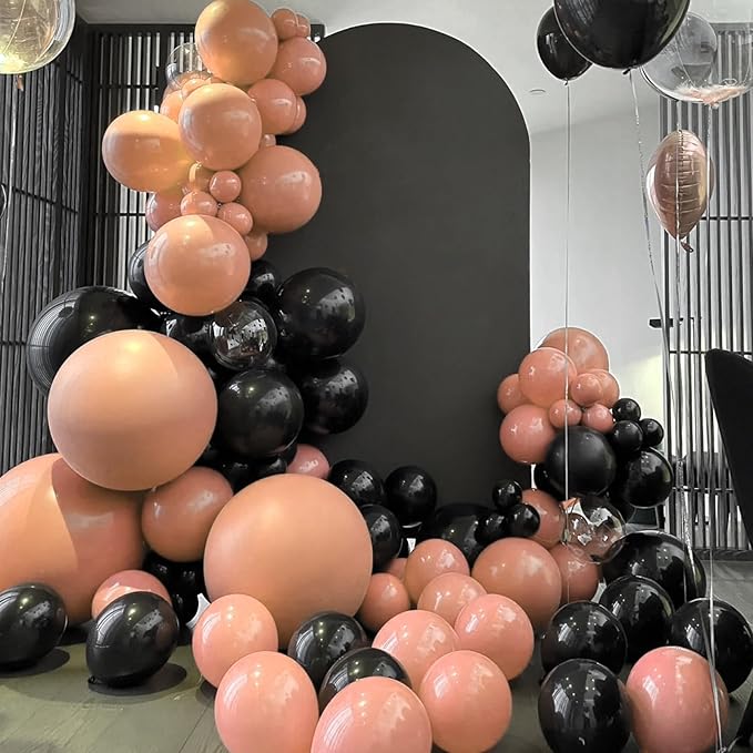 Voircoloria 130pcs Peach Balloons Different Sizes 18" 12" 10" 5" Pastel Orange Latex Balloon Garland Arch Kit for Birthday Baby Shower Graduation Wedding Gender Reveal Anniversary Party Decorations