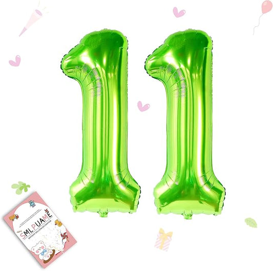 40 inch Number Balloon 0-9 Green Large Number 11 Balloons,Digital Balloons for Birthday Party Celebration Decorations Supplies, Helium Foil Number Balloons for Wedding Anniversary
