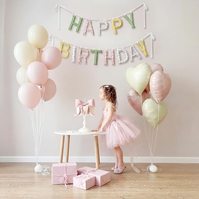 Suncalla Pre-strung Happy Birthday Banner Sign Reusable Felt Happy Birthday Garland Hanging Decorations Party Bunting Garland for Party Decor Photo Prop Home Backdrop (Silly Goose)