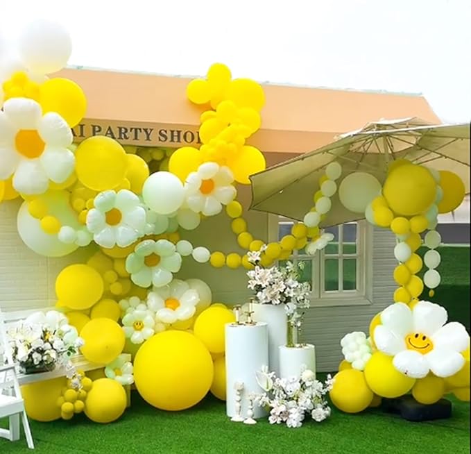134Pcs Yellow Balloons Different Sizes 5 10 12 18 Inch Yellow Balloon Garland Arch Kit, Latex Balloons for Birthday Wedding Baby Shower Party Decorations.