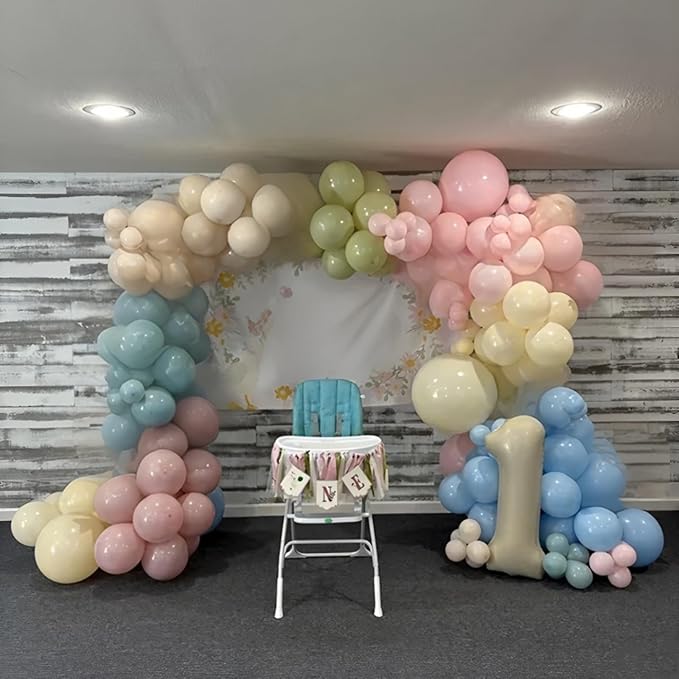Pink Blue Green Balloons 12inch 60pcs Pale Pink Beige Light Pastel Blue White Sand Dusty Green Helium Latex Balloon Arch Boho Birthday Garden Tea Goose Party Decorations Bridal Baby Shower Wildflower