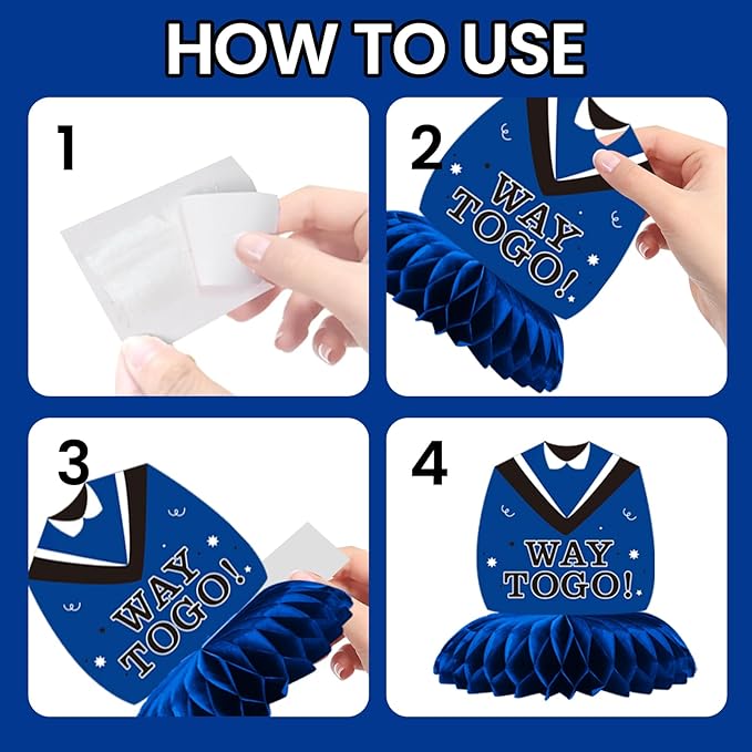 Graduation Decorations 2026 Blue Centerpieces for Tables 9 Pcs, Class of 2026 Graduation Party Decorations Table Toppers, Grad Centerpieces for Tables 2026, Congrats Grad Decor for High School College